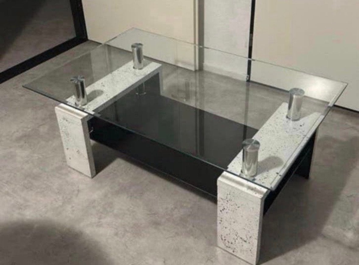salontafel, Gebruikt, 100 tot 150 cm, Glas, 50 tot 100 cm