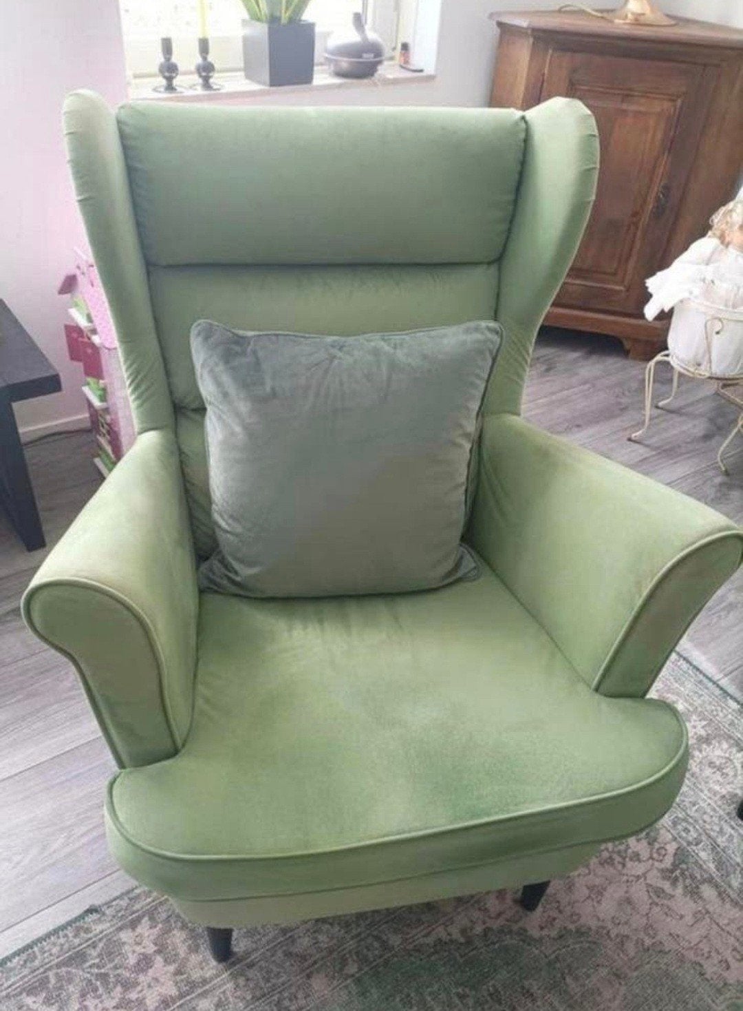 2 fauteuils lichtgroen izgs, Ophalen, Zo goed als nieuw, 75 tot 100 cm, 50 tot 75 cm