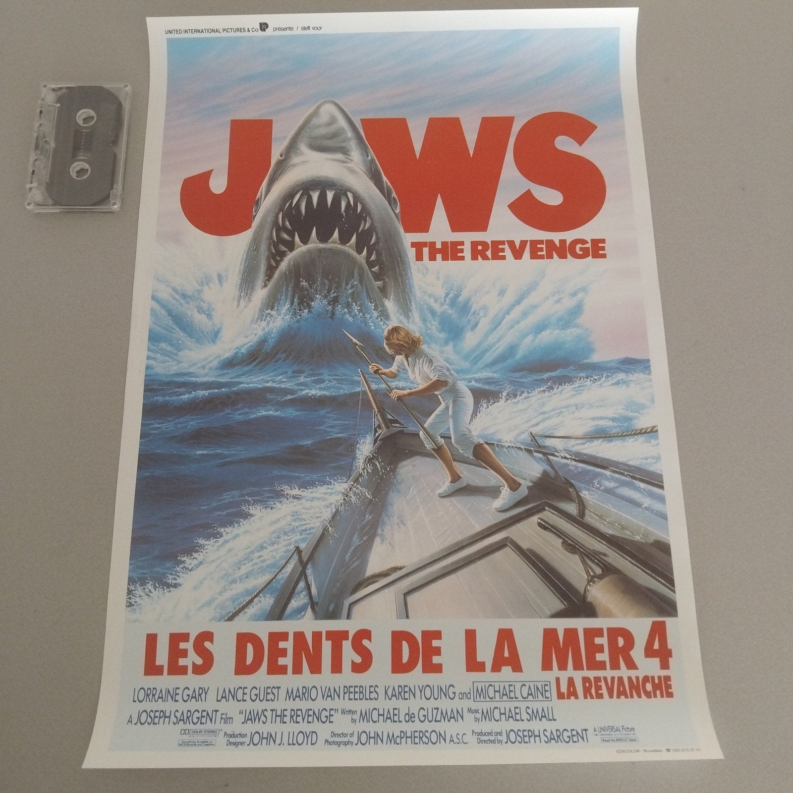 Jaws IV poster, Verzamelen, Ophalen of Verzenden, Zo goed als nieuw, A1 t/m A3, Film en Tv