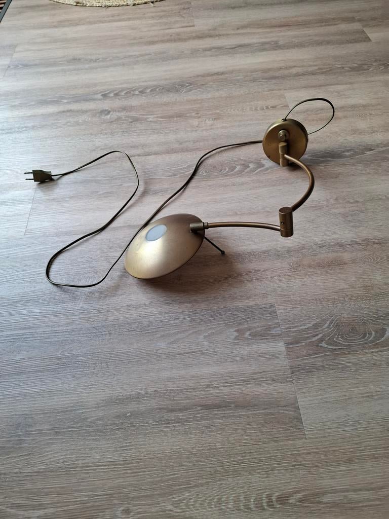 Messing/bronzen wand schemerlamp, Huis en Inrichting, Ophalen of Verzenden