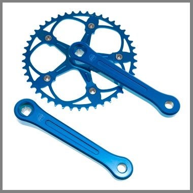 BLB - Pista Vera crankstel / crankset, blauw, Fietsen en Brommers, Fietsonderdelen, Crankstel of Pedalen, Nieuw, Ophalen of Verzenden