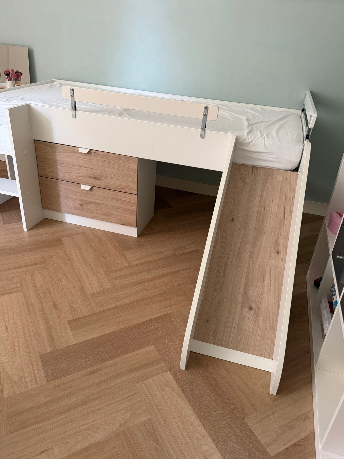 Hoogslaper met glijbaan, Ophalen, 85 tot 100 cm, Zo goed als nieuw, Hoogslaper of Stapelbed