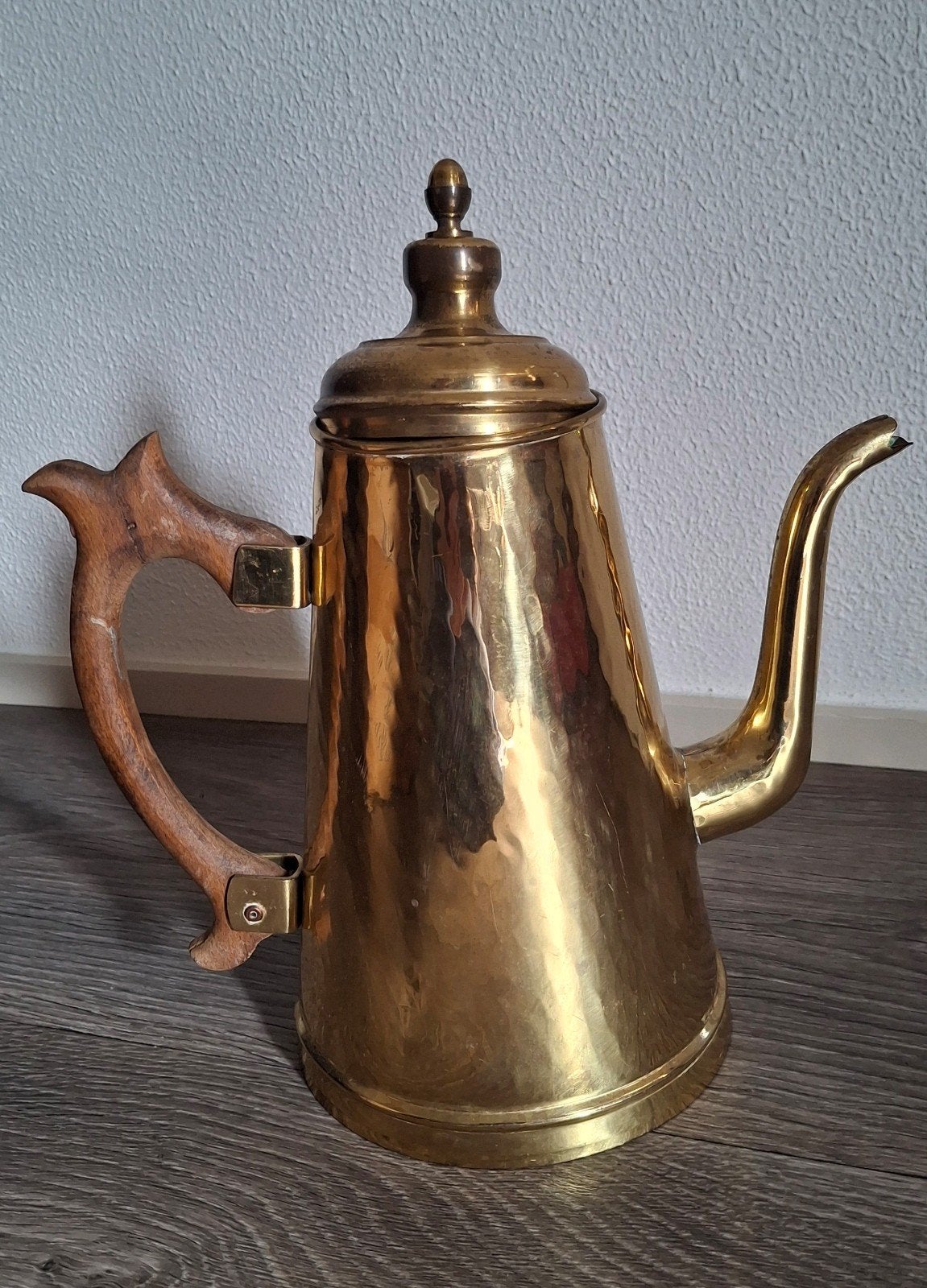 Geleefde koffiekan van koper, Antiek en Kunst, Curiosa en Brocante, Ophalen of Verzenden