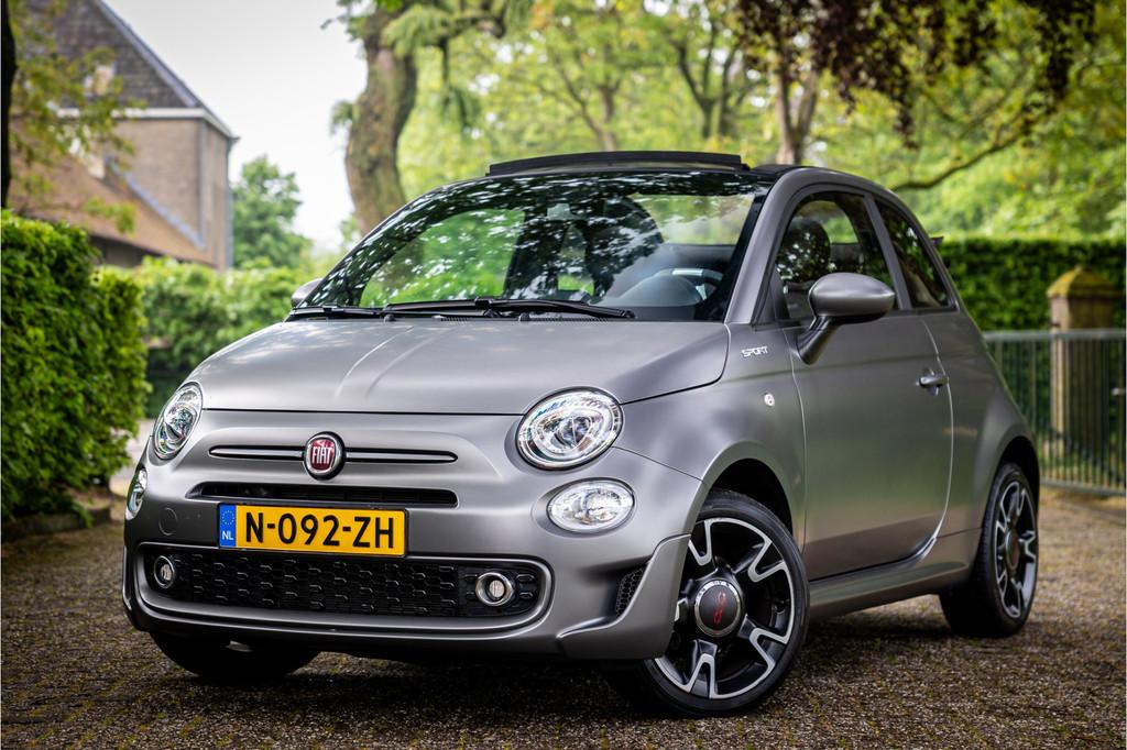Fiat 500 1.0 Hybrid Cult Cabriolet Mat Grijs Grigio Opaco, Auto's, Cabriolet, 4 stoelen, Leder en Stof, Origineel Nederlands