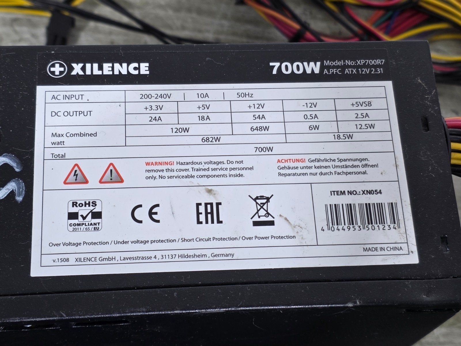 Xilence 700w max voeding psu power supply xp700r7, Gebruikt, ., Ophalen of Verzenden, .