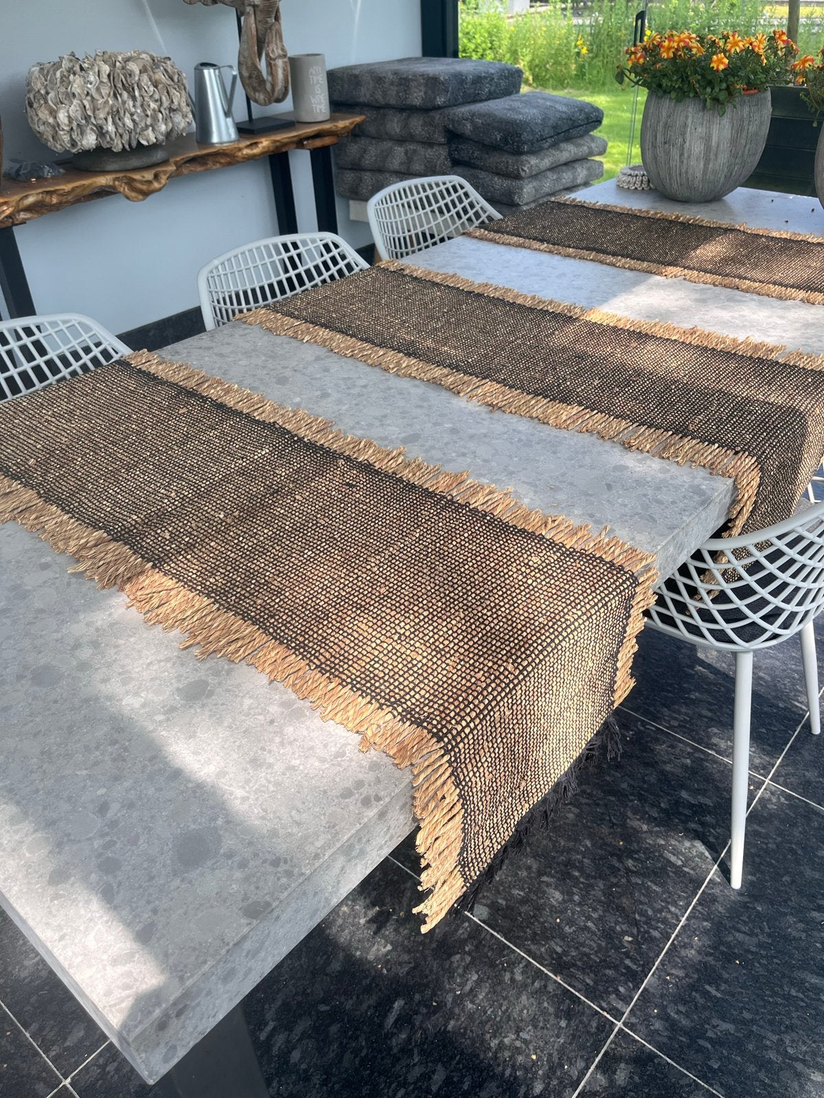 Pomax Zeegras Tafelloper - Natuurlijke Sfeer voor uw Tafel, Meerkleurig, Boho, Ophalen of Verzenden, Zo goed als nieuw