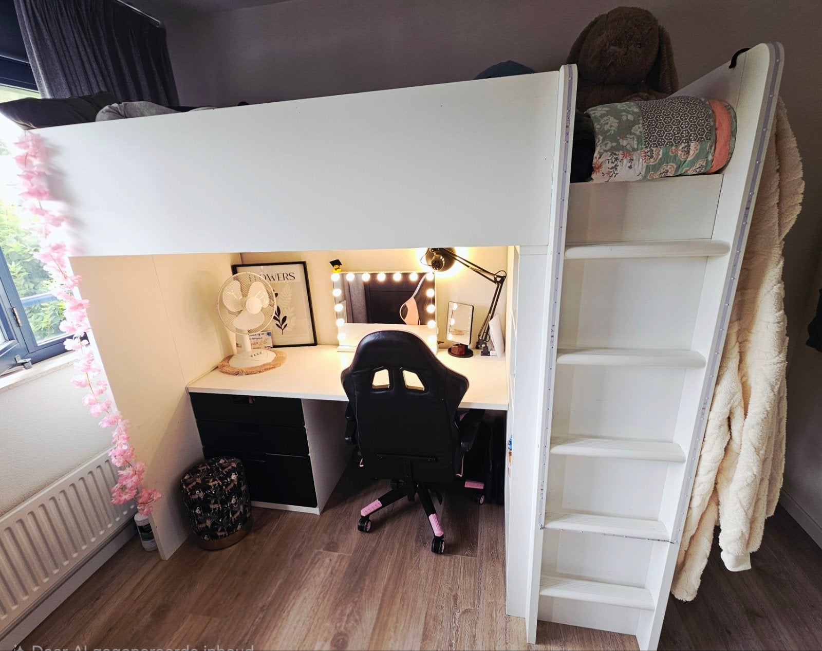 Ikea hoogslaper met 2deurs kast erin, Ophalen, Gebruikt, Hoogslaper