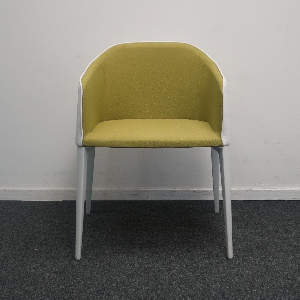 Pedrali Laja 885 Design Stoelen | Wit / Groen | Leer /, Gebruikt, -, Wit, -