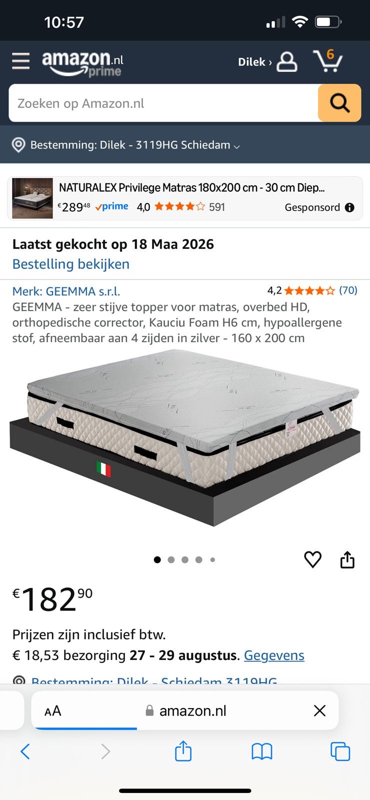 Topper bijna nieuw, weinig gebruikt, Ophalen, Zo goed als nieuw, Tweepersoons
