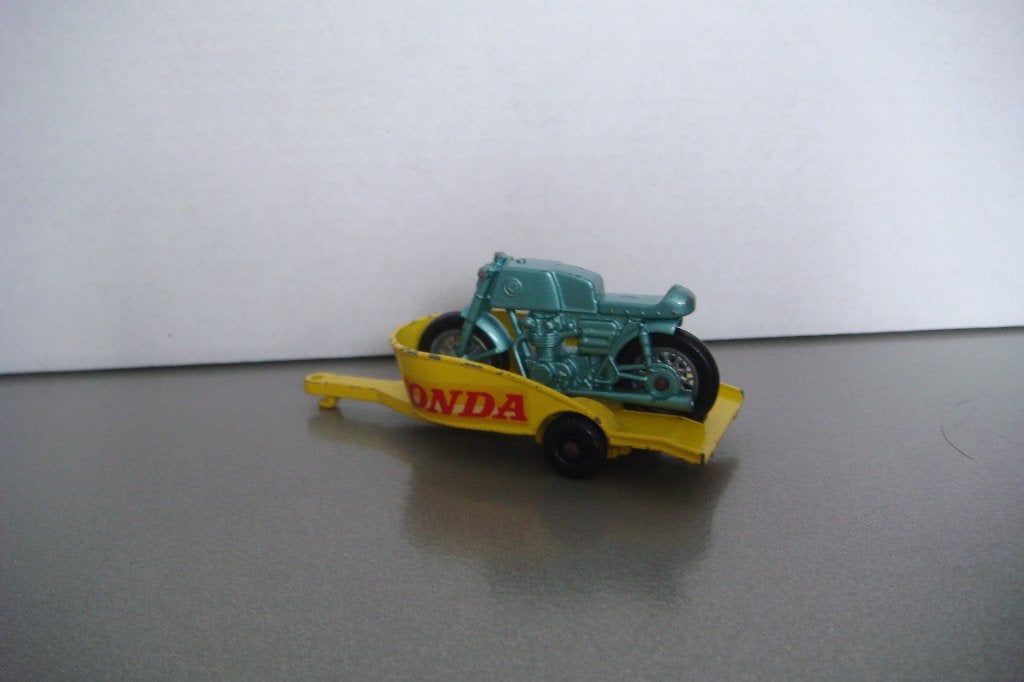 Matchbox Lesney nr. 38 Honda trailer met motor., Ophalen of Verzenden, Gebruikt, Overige typen
