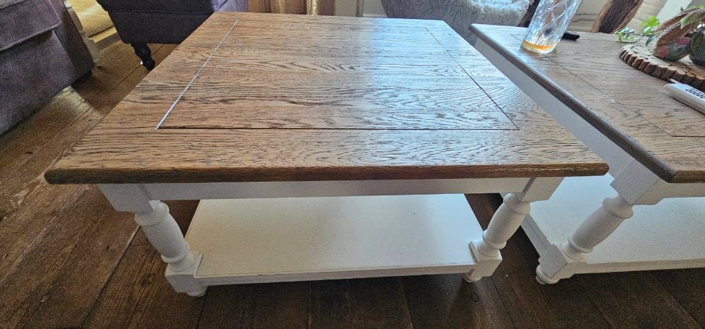 Salontafel (vierkant) 80 x 80 x 45 wit / blank hout, Ophalen, Gebruikt, 50 tot 100 cm, Vierkant