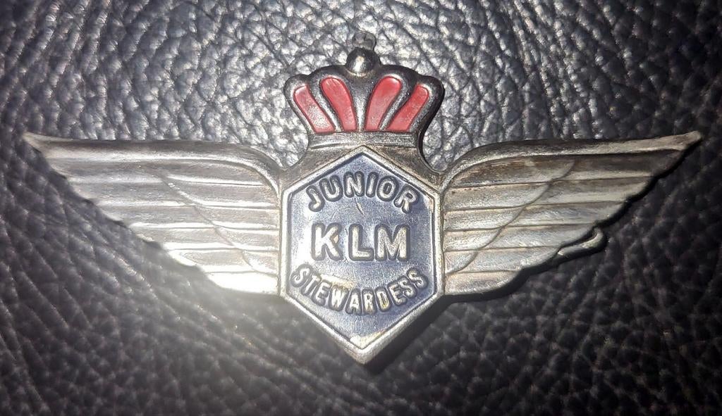 Vintage KLM Junior Stewardess Speldje Vliegtuig Pin, Ophalen of Verzenden, Gebruikt, Transport, Speldje of Pin