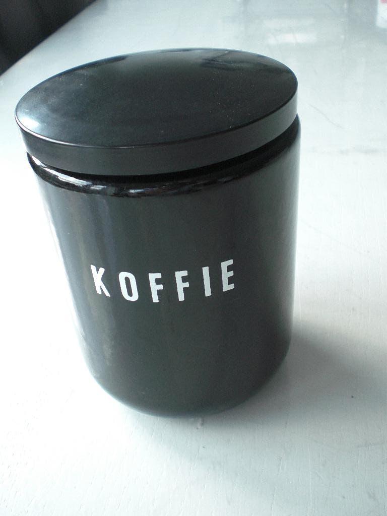 Vintage zwarte DRU Holland emaille koffie voorraadbus, Ophalen of Verzenden