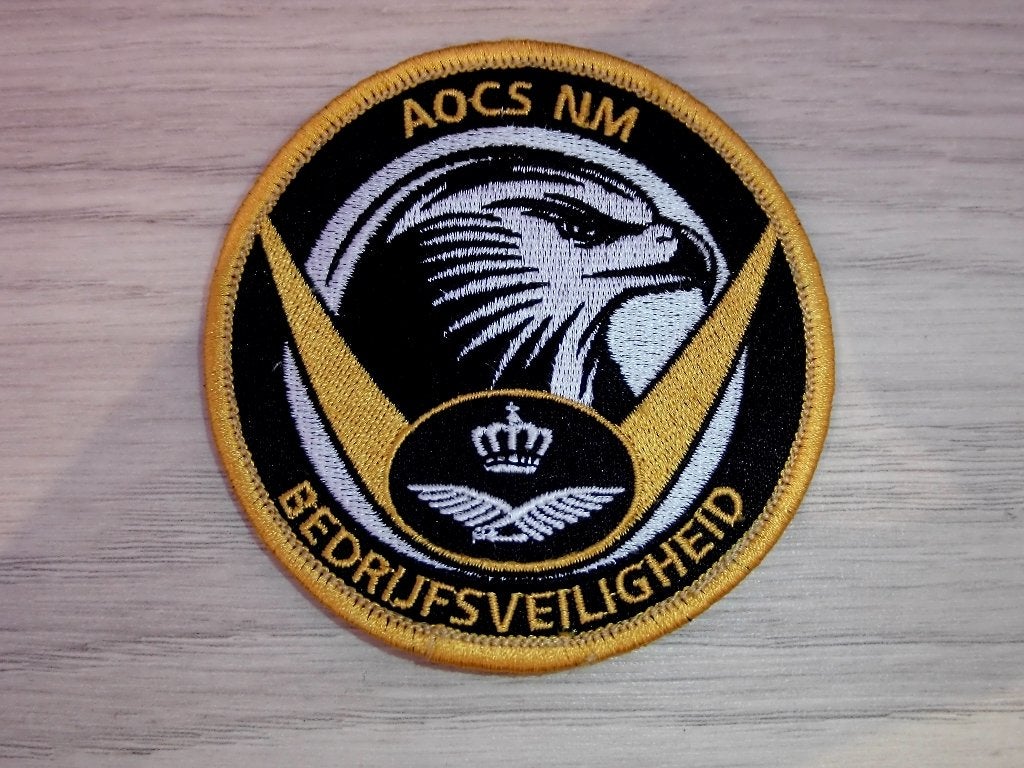 Patch RNLAF AOCS Nieuw-Milligen Bedrijfsveiligheid, Verzenden, Luchtmacht, Nederland, Embleem of Badge