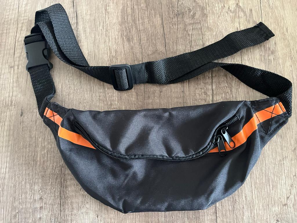 Zwarte heuptas met oranje strepen, Ophalen of Verzenden, Zo goed als nieuw