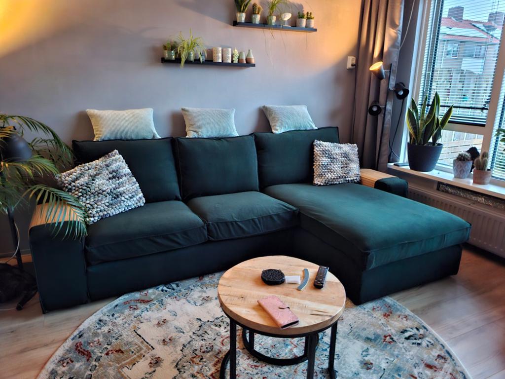 Kivik 2-zits bank met lounge - Alleen hoes, Gebruikt, Hoekbank, Tweepersoons, 75 tot 100 cm
