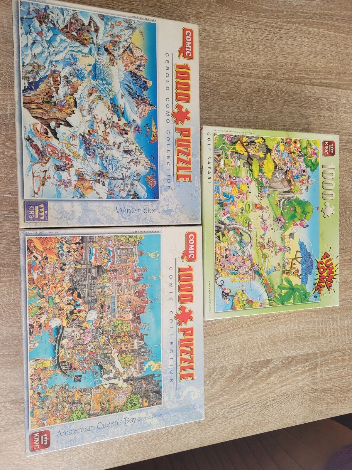 3x King puzzels comic collection 1000 stukjes, Ophalen of Verzenden, 500 t/m 1500 stukjes, Zo goed als nieuw, Legpuzzel