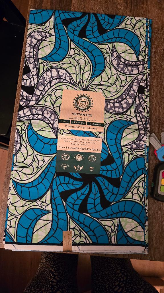 Kitenge Afrikaanse stof 100 procent katoen, Bruin, 120 cm of meer, Nieuw, Ophalen of Verzenden