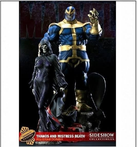 Sideshow Marvel Thanos and Mistress Death Exclusive, Verzamelen, Beelden en Beeldjes, Ophalen, Zo goed als nieuw