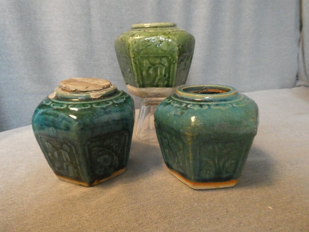Set van 3 Chinese Shiwan gemberpotten, Antiek en Kunst, Ophalen of Verzenden