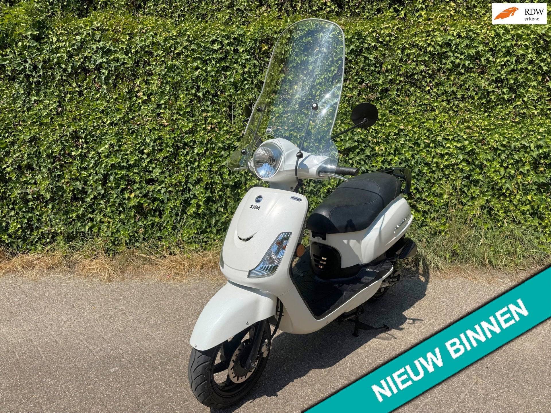 Sym Fiddle 2 E4 Scooter Mat White Windscherm Betaal met in3, Overige modellen, V
v  v, NL, 50 cc, Gebruikt
