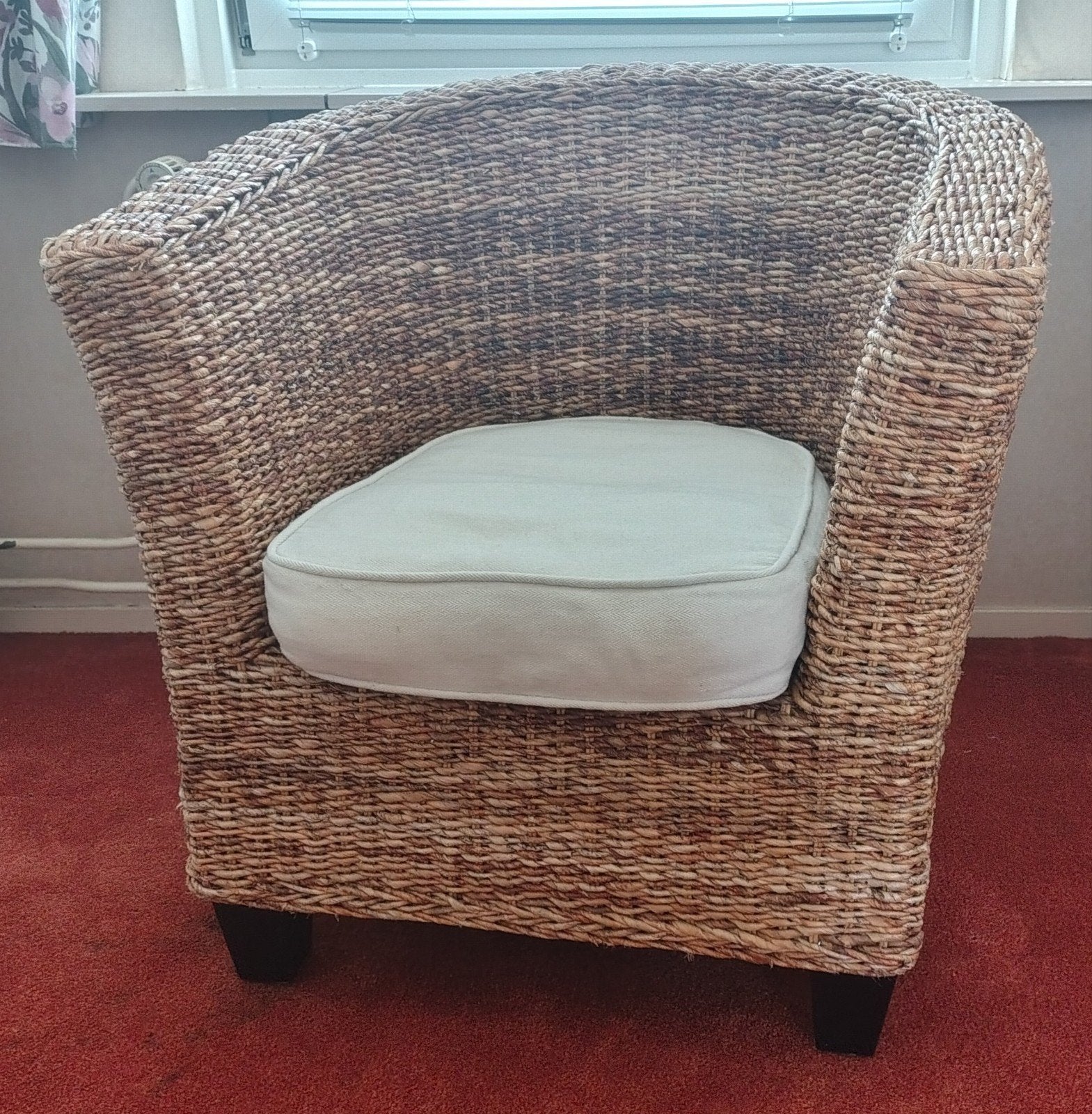 Bananenblad Stoel met Katoenen Kussen, Huis en Inrichting, Stoelen, Ophalen, Eén