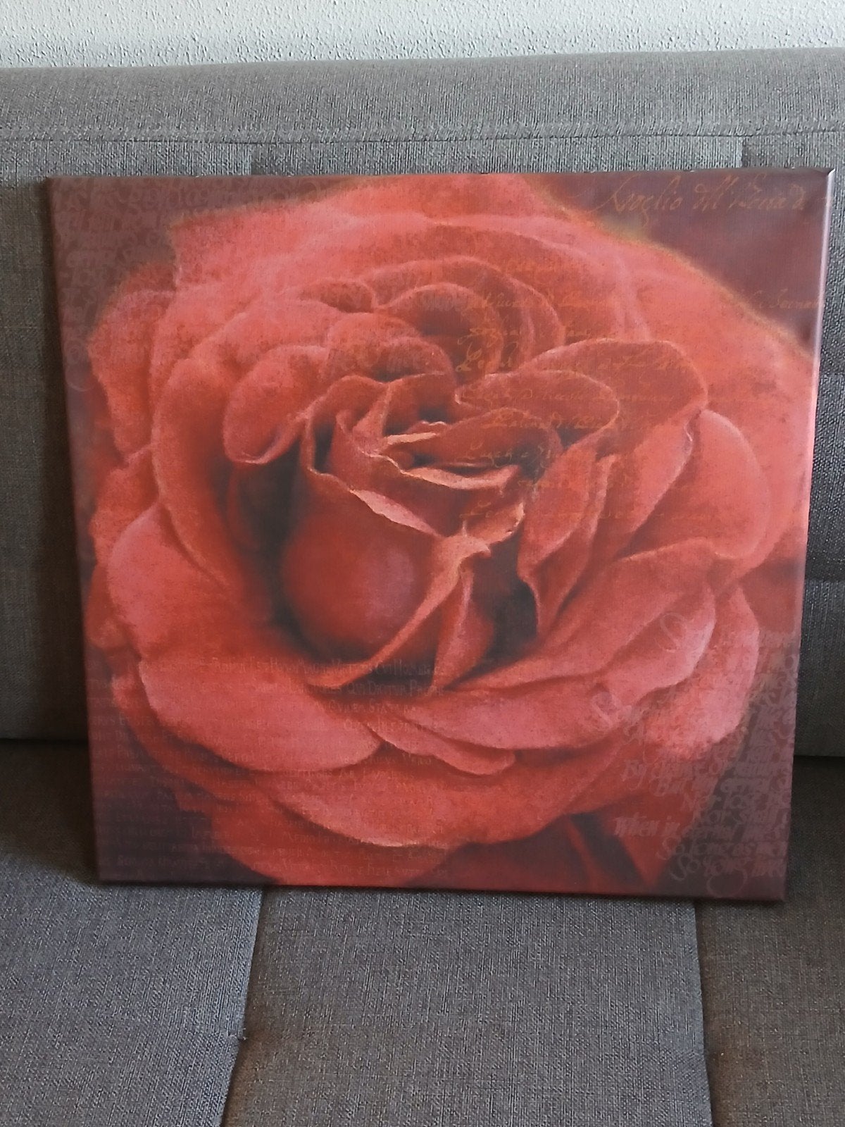 Nieuw schilderij met rode roos - Canvas kunst, Doek, Realistisch, Print, Ingelijst