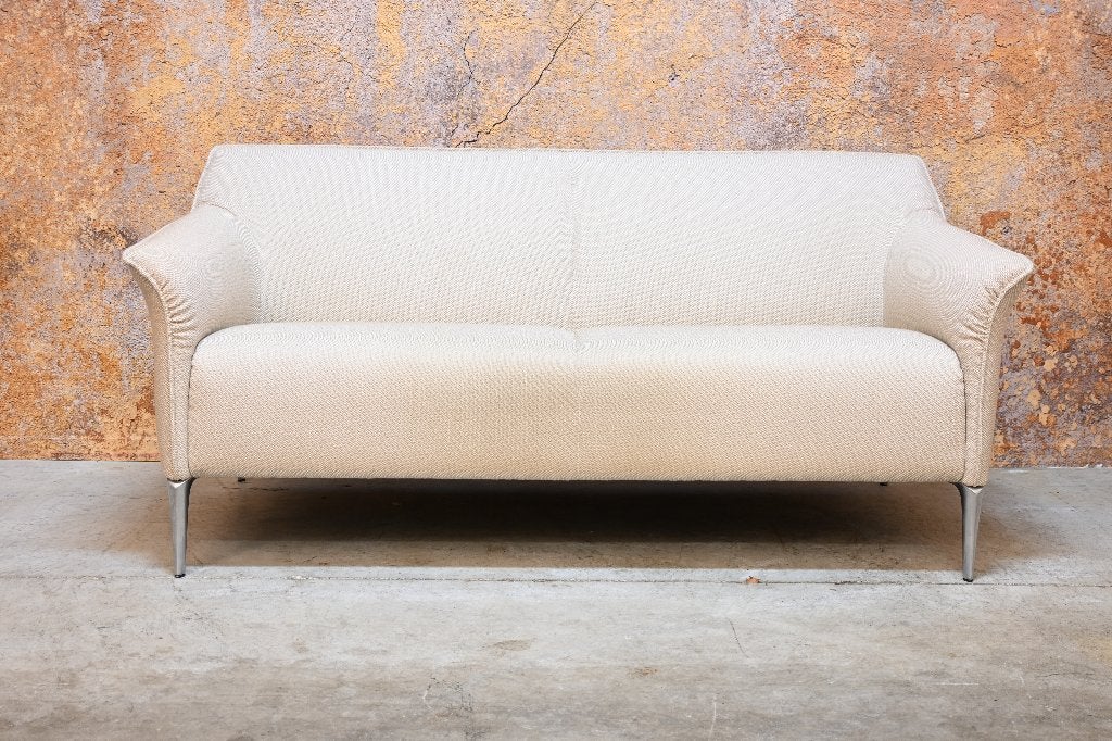 ZGANieuw beige stoffen Leolux Mayon design bank, Huis en Inrichting, Leolux, Leolux, 150 tot 200 cm, Tweepersoons