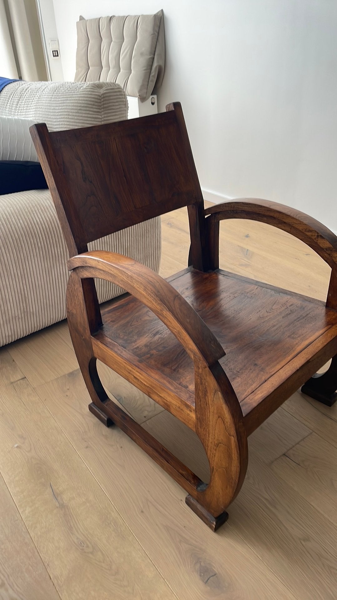 Teak houten bamboe stoel Uit Indonesie, Antiek en Kunst, Ophalen