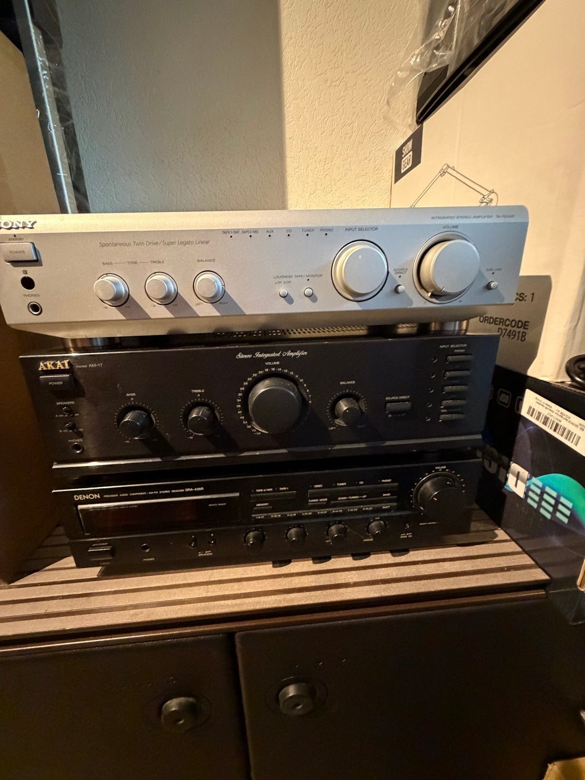 Diverse Versterkers en Tuner - Sony, Akai, Denon, Overige merken, Gebruikt, Ophalen of Verzenden, 60 tot 120 watt