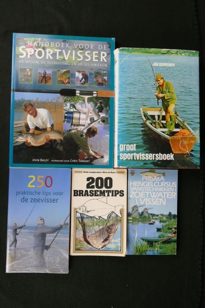 Set van 5 boeken over sportvissen (1976-2005), Boeken, Ophalen of Verzenden, Gelezen