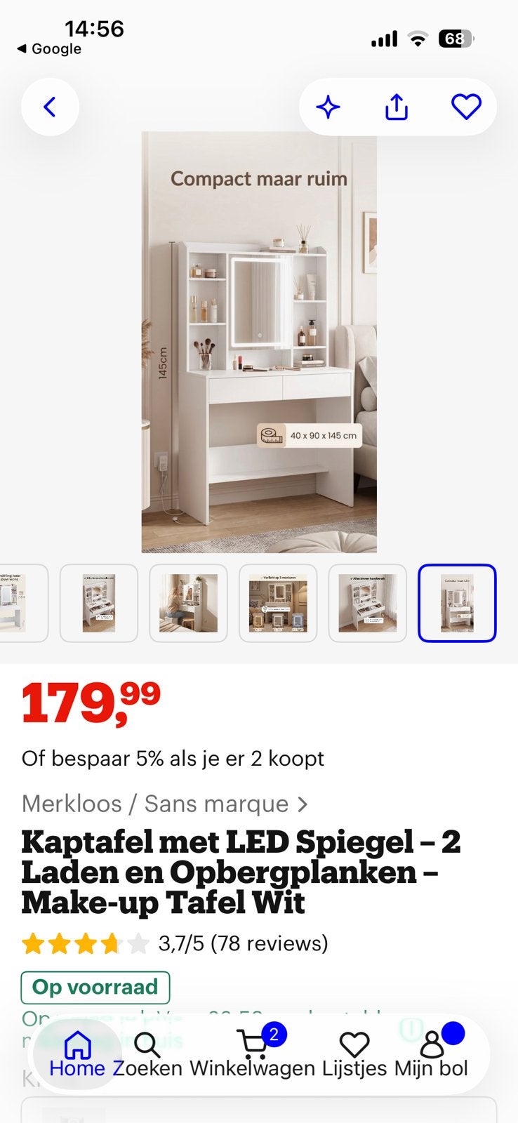 Kaptafel met verlichting, Ophalen, Zo goed als nieuw, 50 tot 100 cm