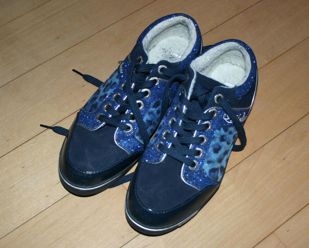 Blauwe Nicholson schoenen met glitters en veters, mt 38, Blauw, Ophalen of Verzenden, Nicholson, Sneakers of Gympen