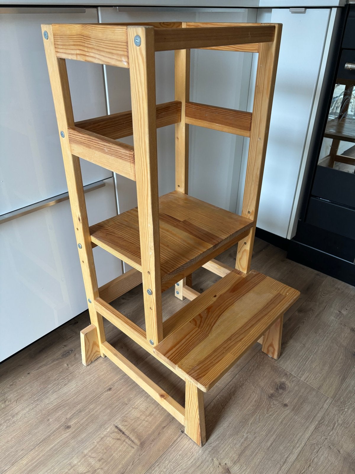 Houten leertoren voor kinderen, Ophalen, Gebruikt, Meegroeistoel