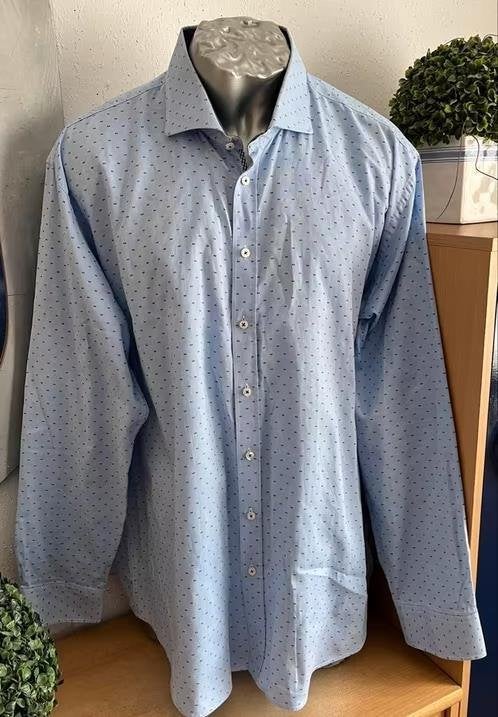 Ledub Blue Crane overhemd maat 46, Ophalen of Verzenden, Zo goed als nieuw, Blauw, Overige halswijdtes