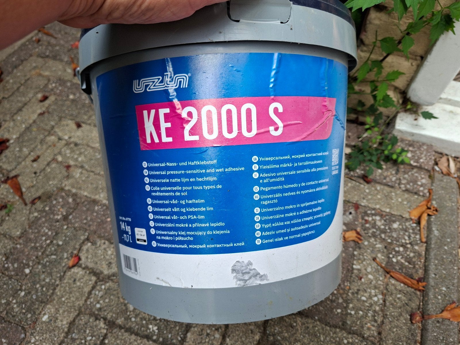 UZIN KE 2000 S Universele Natte Lijm - 14 kg voor pvc vloer, Ophalen of Verzenden, Gebruikt