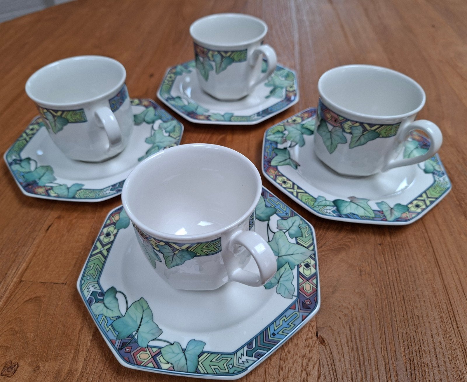 Villeroy & Boch Pasadena kop en schotel set (4 stuks), Villeroy & Boch, Ophalen of Verzenden, Zo goed als nieuw, Overige stijlen