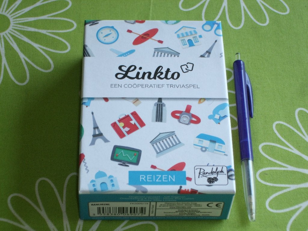 Linkto Reizen - een coöperatief trivia en kaartspel, Vijf spelers of meer, Ophalen of Verzenden, Zo goed als nieuw