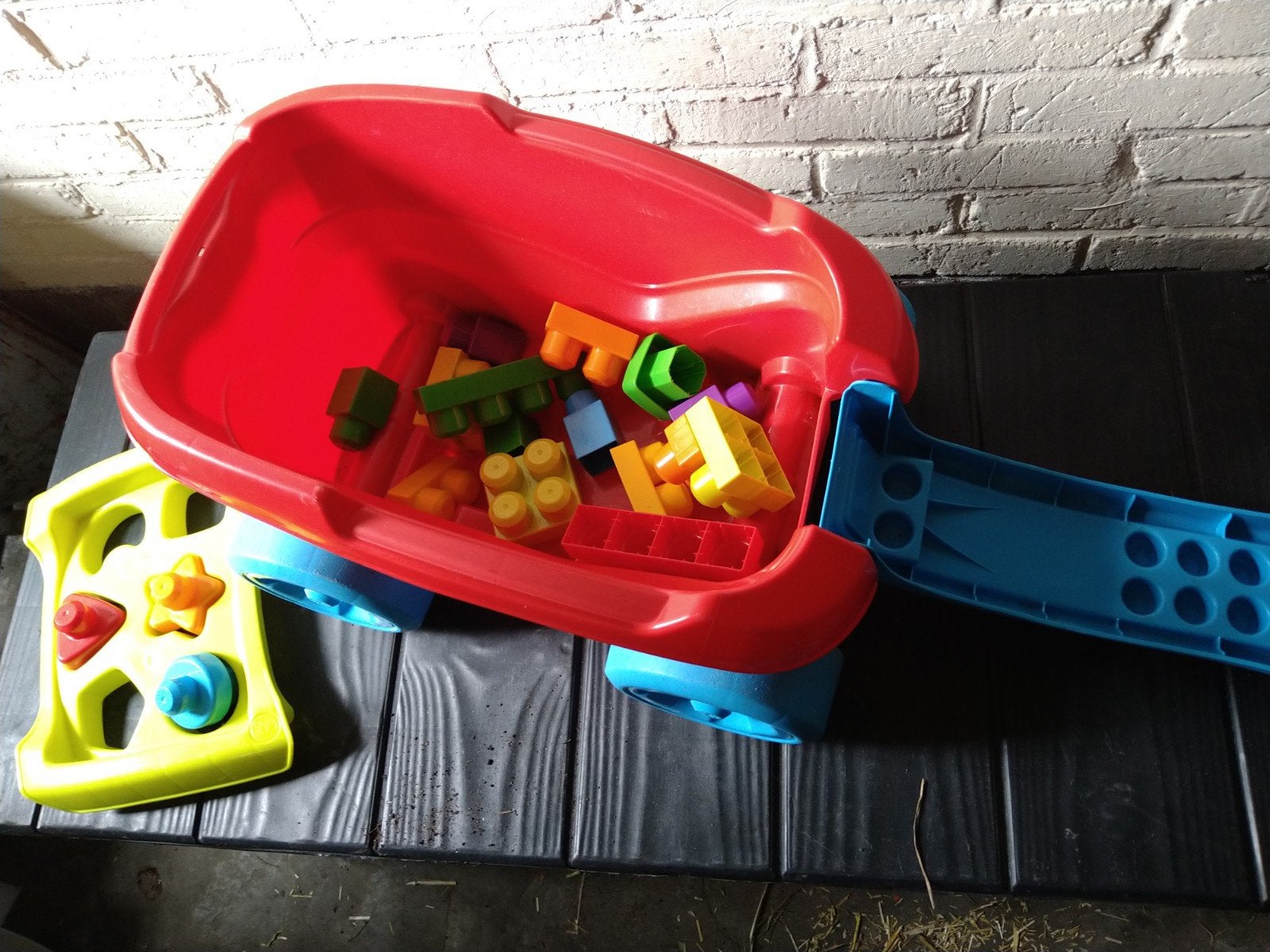 Mega bloks wagentje met enkele blokken, Ophalen, 6 maanden tot 2 jaar