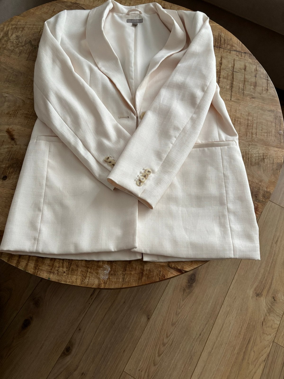 HM  Blazer Crème Maat 36 (S), Kleding | Dames, Overige kleuren, Ophalen of Verzenden, Zo goed als nieuw, Jasje