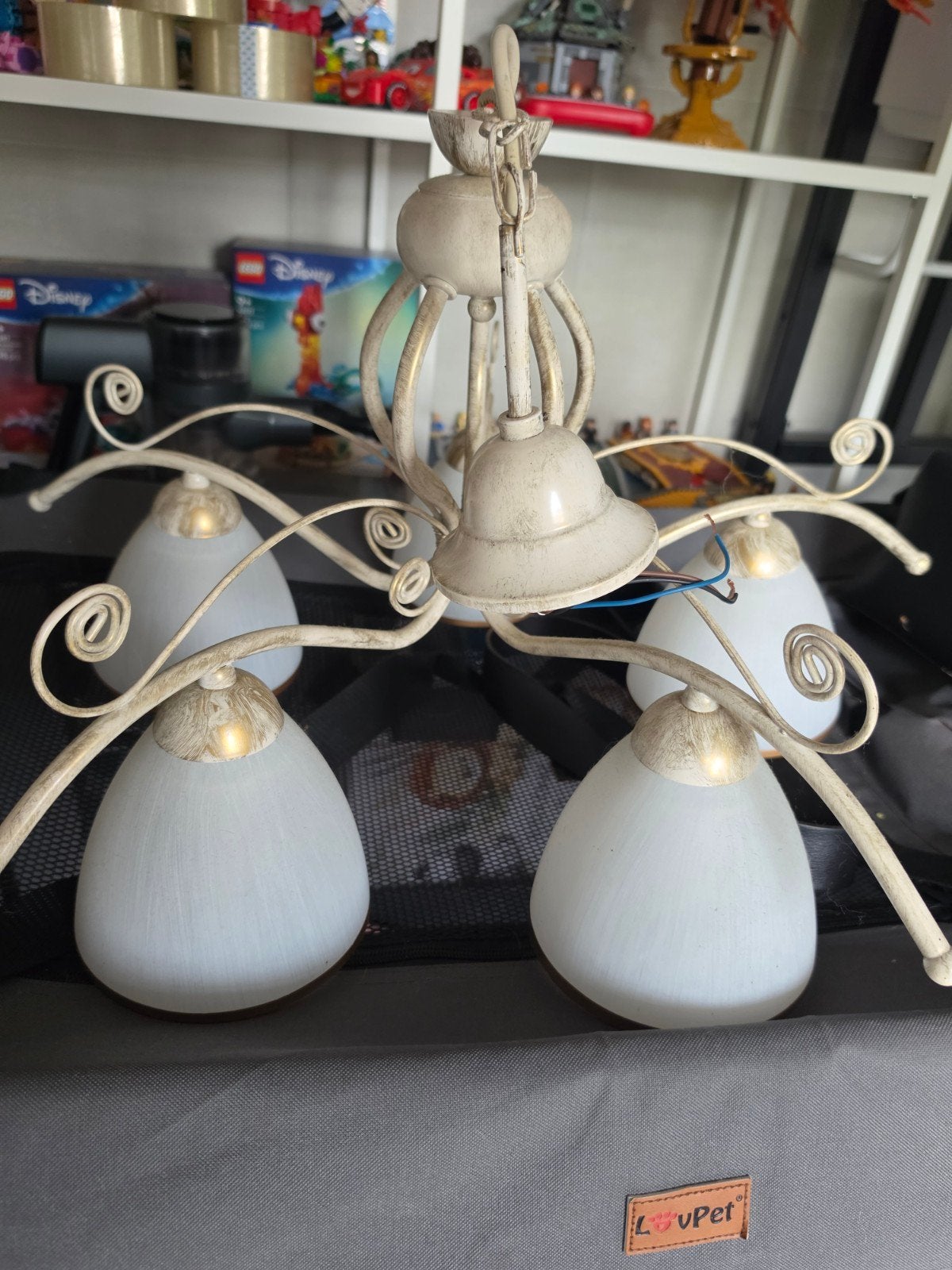 2x Hanglampen / Kroonluchters - Zo goed als nieuw, Ophalen, Zo goed als nieuw, Glas, E27 (groot)
