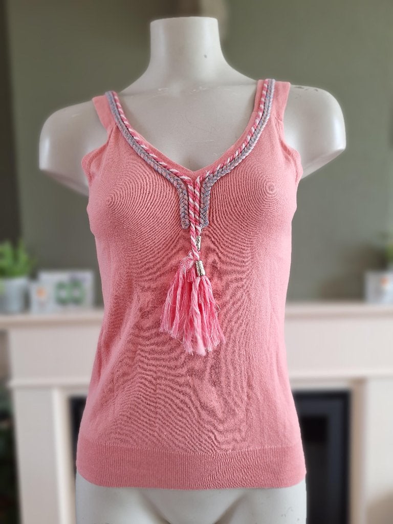 Caroline Biss 2 delige top vest set S 36, Verzenden, Lange mouw, Roze, Maat 36 (S)