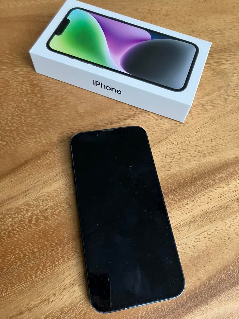Iphone 14 128GB, achterkant kapot, 128 GB, Zwart, Ophalen of Verzenden, Zo goed als nieuw