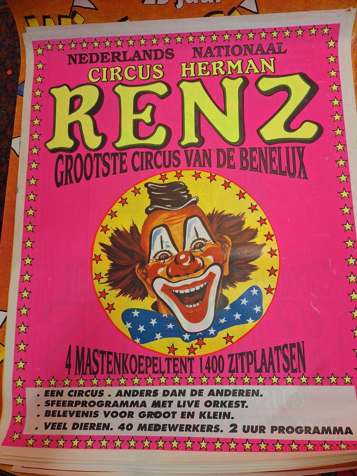 Circus Renz Poster - Nederlands Nationaal Circus, Ophalen of Verzenden, A1 t/m A3, Overige onderwerpen, Rechthoekig Staand
