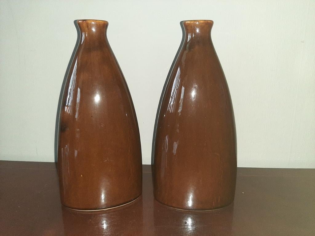 Set elegante geglazuurde siervazen, Overige kleuren, Aardewerk of Porselein, Ophalen of Verzenden, Zo goed als nieuw