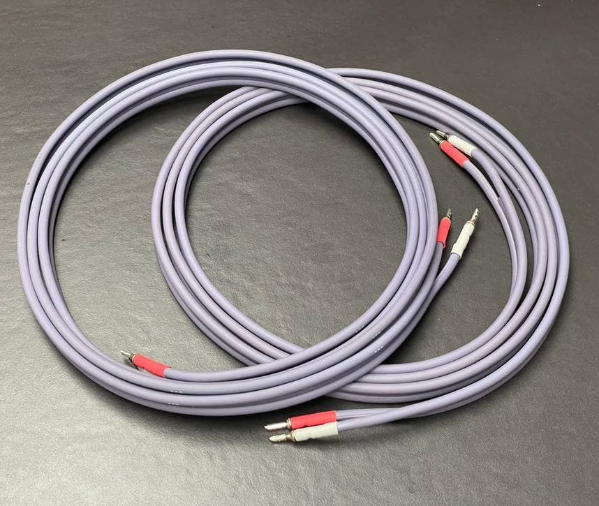2x3m Ogata Inu Aircore 2x4.0mm2 - silver plated banana, Ophalen of Verzenden, Zo goed als nieuw, 2 tot 5 meter, Luidsprekerkabel