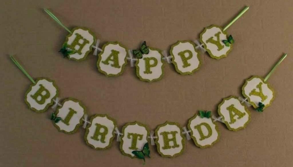Happy Birthday Banner / Slinger Vlinder - Verjaardag, Ophalen of Verzenden, Nieuw, Versiering, Verjaardag