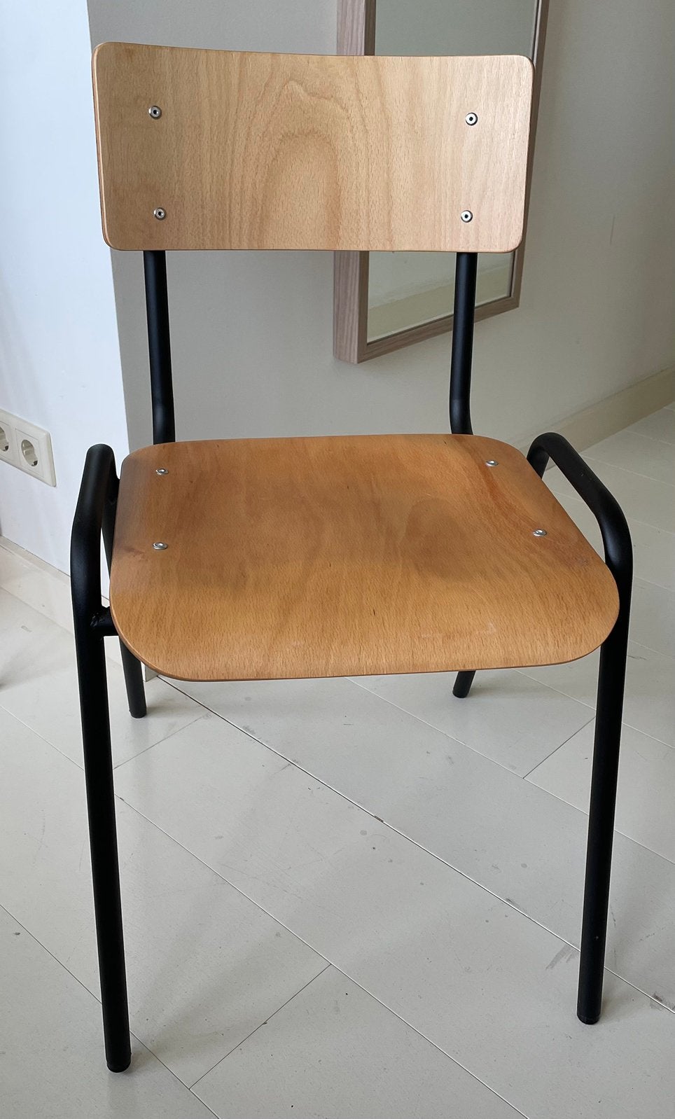 School stoel - vintage stijl, Ophalen, Zwart, Nieuw, Eén