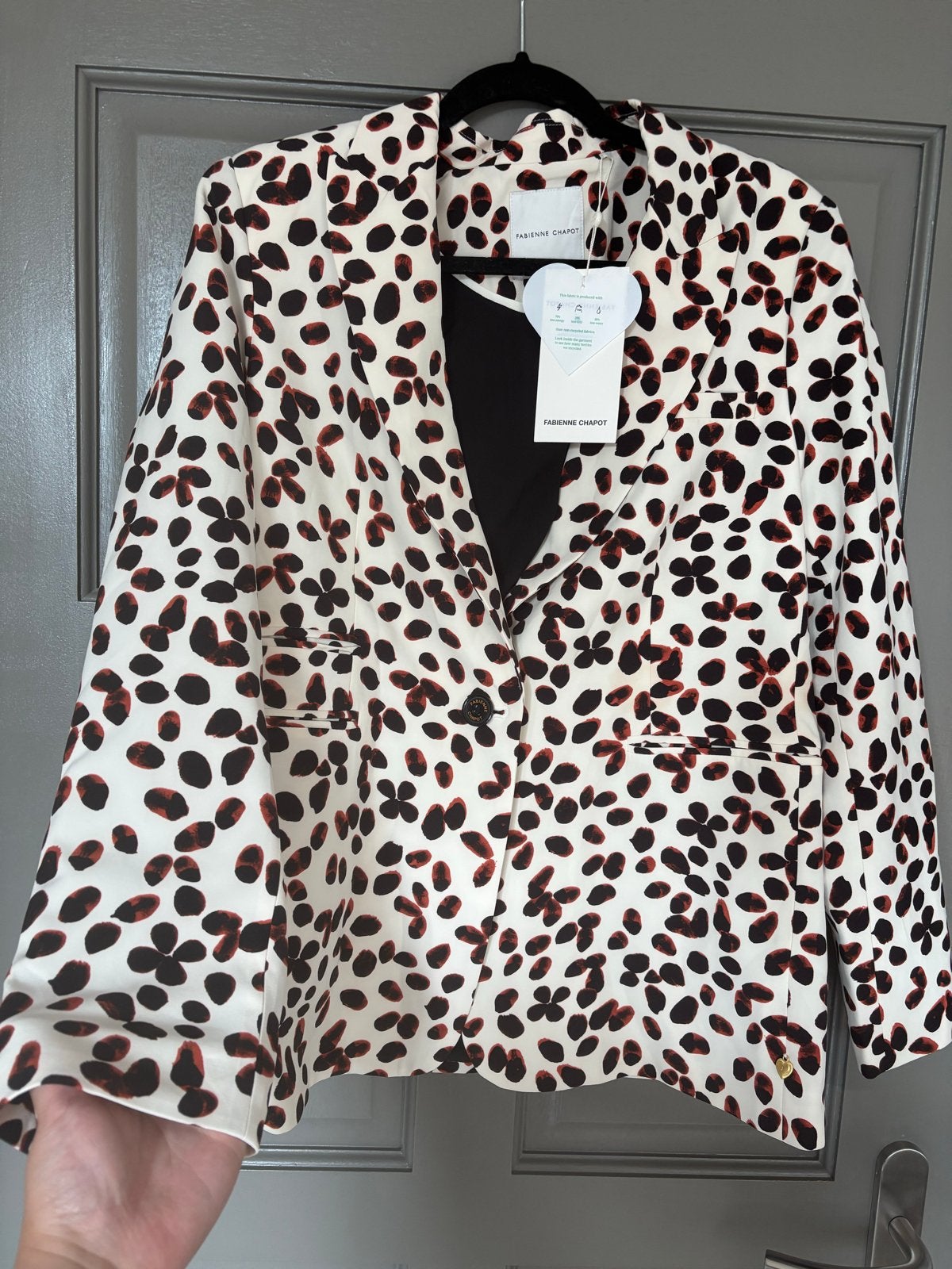 Fabienne Chapot blazer bruin wit zwart maat XL, Maat 46/48 (XL) of groter, Nieuw, Jasje, Meerkleurig