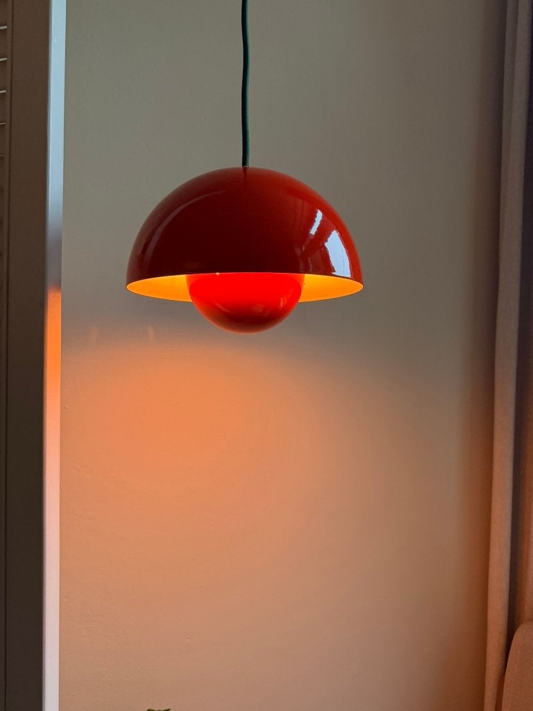 Vintage Louis Poulsen Flowerpot - emaille - Verner Panton, Scandinavisch, Ophalen of Verzenden, Zo goed als nieuw, X